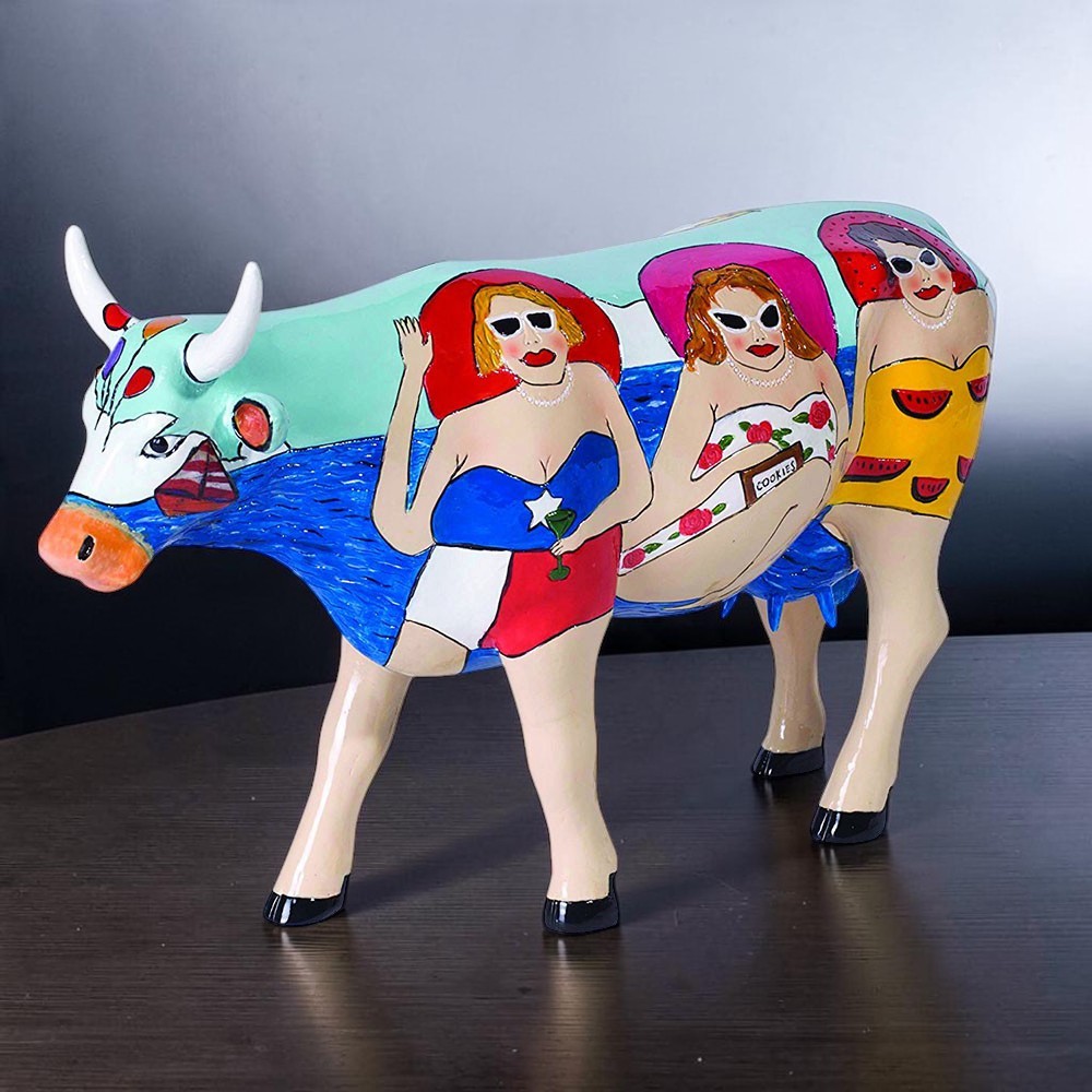 Колекційна статуетка CowParade «Fun Seeker» корова з пляжним сюжетом, Size L, 30×9×20 см