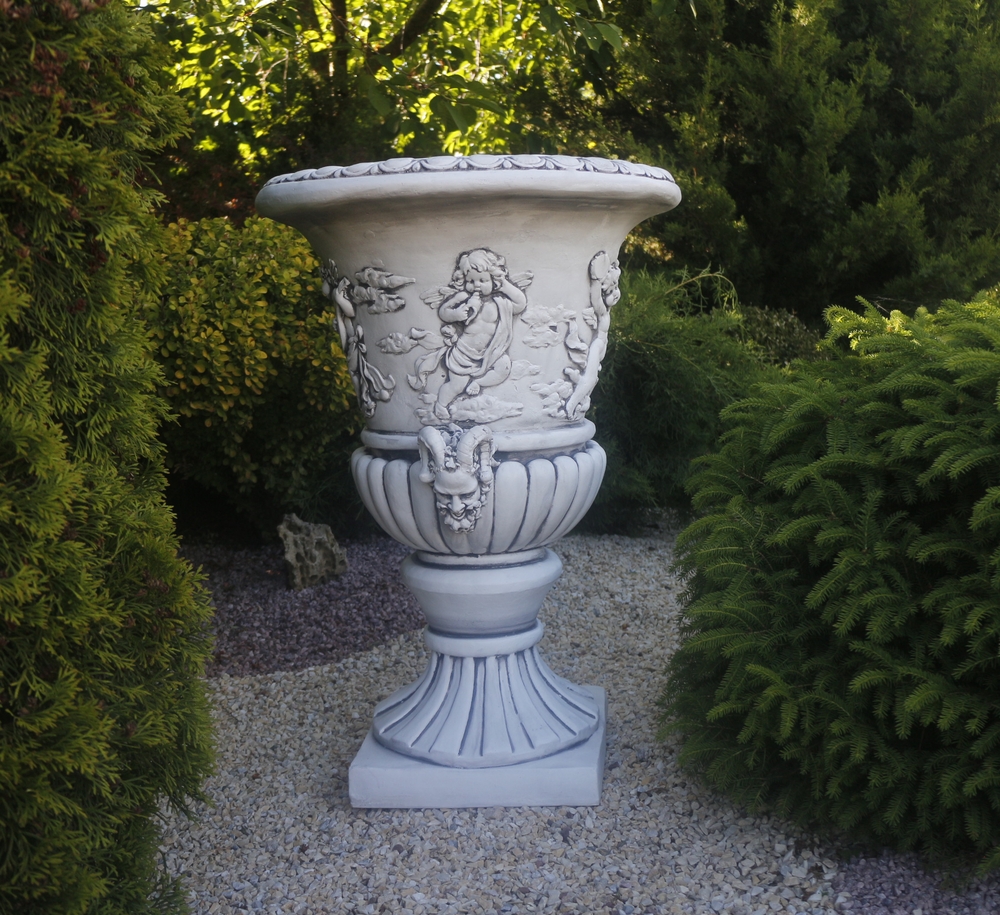 Садовий горщик квітковий великий 55x55x75 см, колір сірий