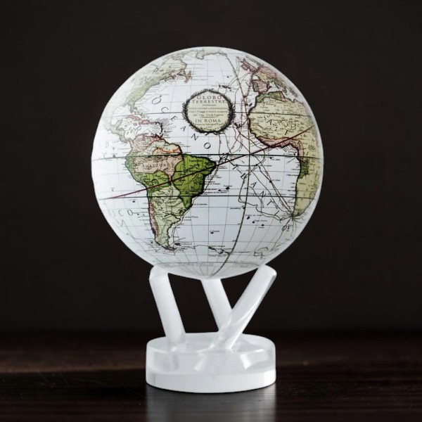 Гіро-глобус Solar Globe MOVA Terra Incognitta 11,4 см білий з автоматичним обертанням від світла, США