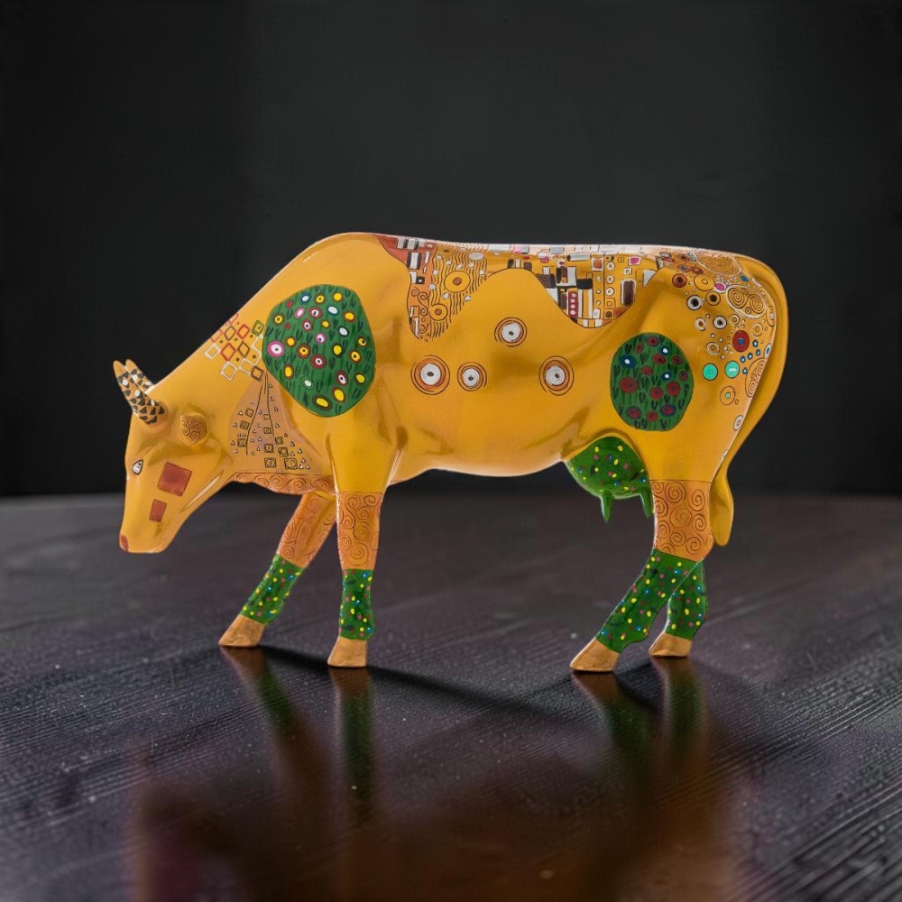 Колекційна статуетка CowParade «Klimt Cow» корова в стилі Густава Клімта, Size L, 30×9×20 см