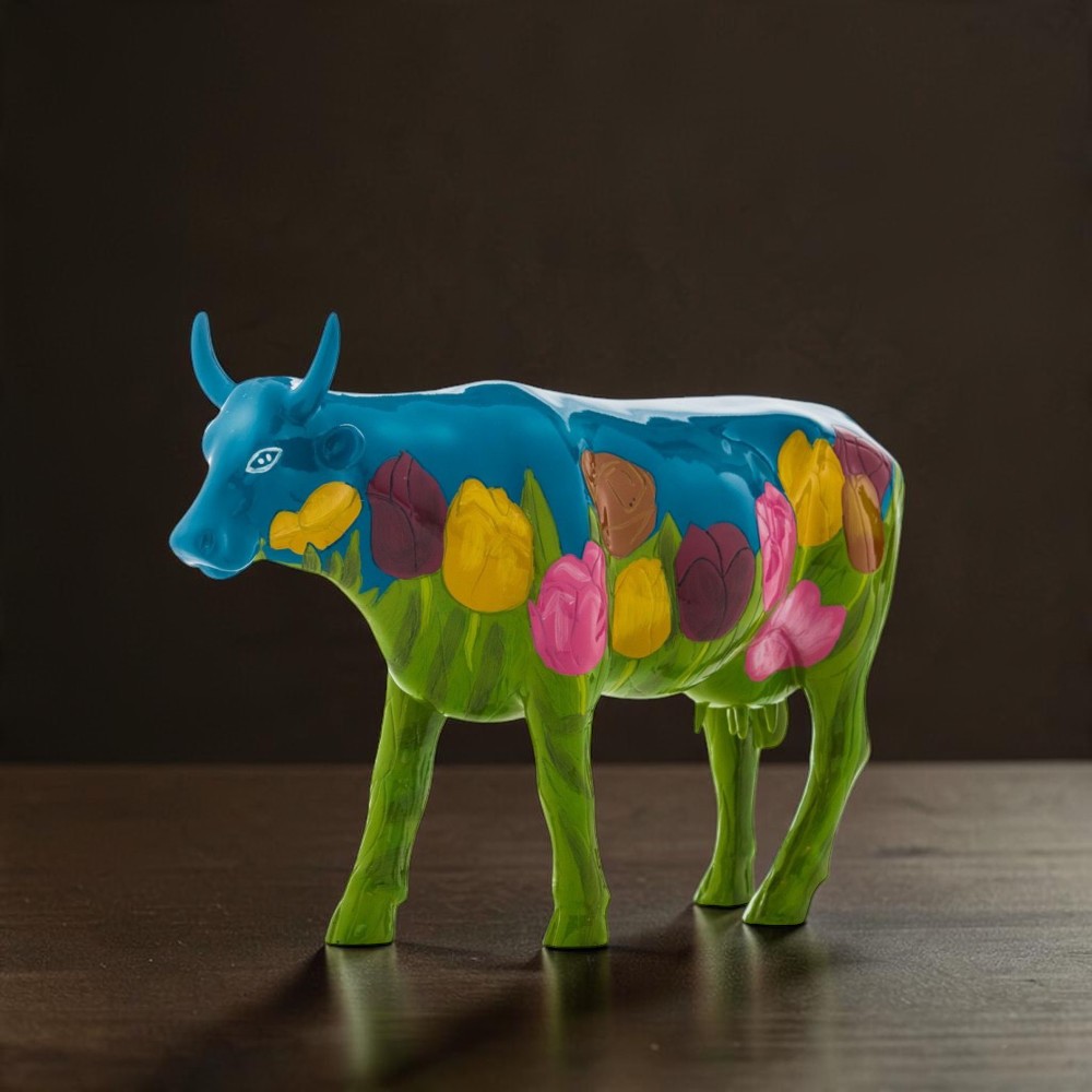 Колекційна статуетка CowParade «Netherlands» корова з тюльпанами, Size L, 30×9×20 см