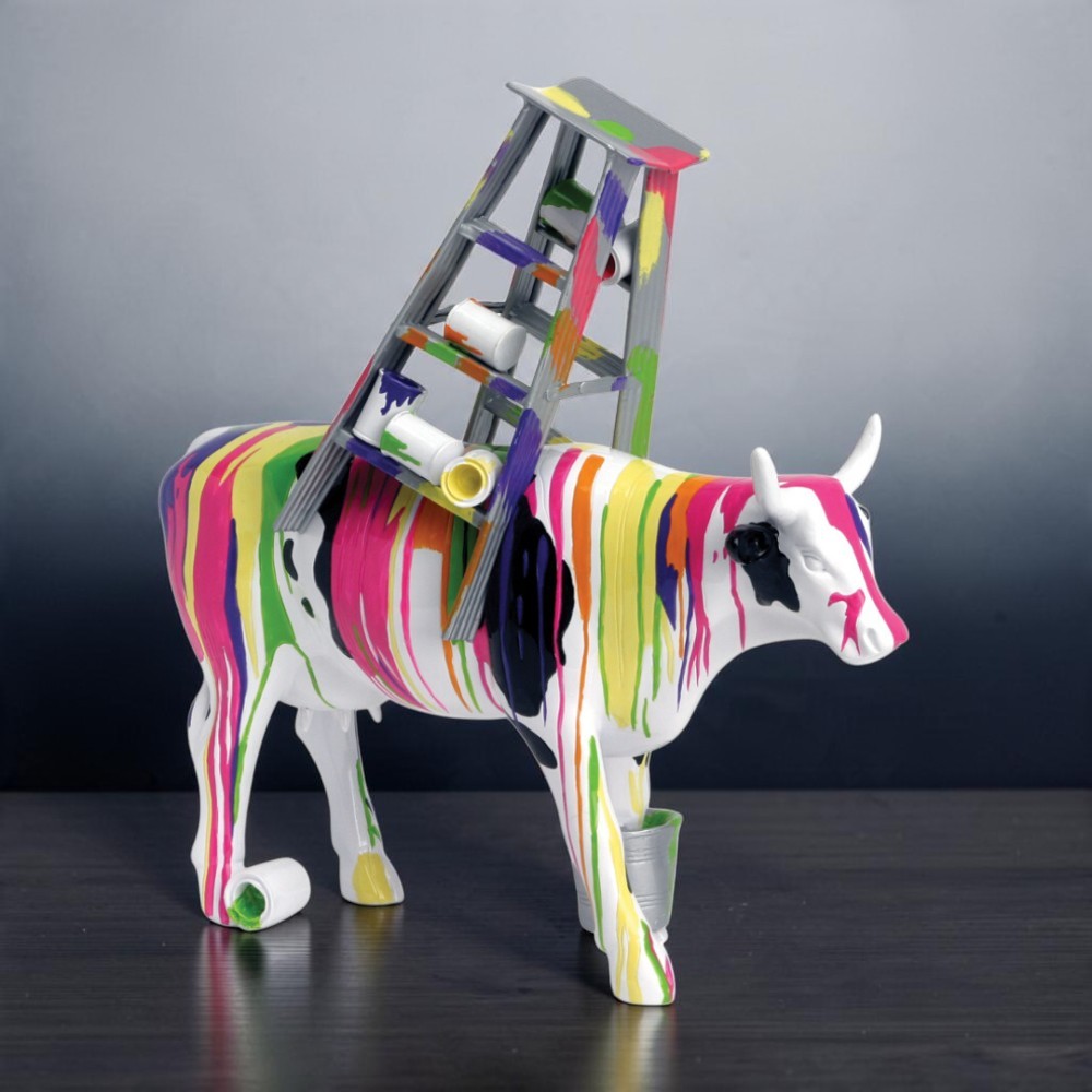 Колекційна статуетка CowParade «Muuu Travies» корова-художниця, Size L, 30×9×20 см