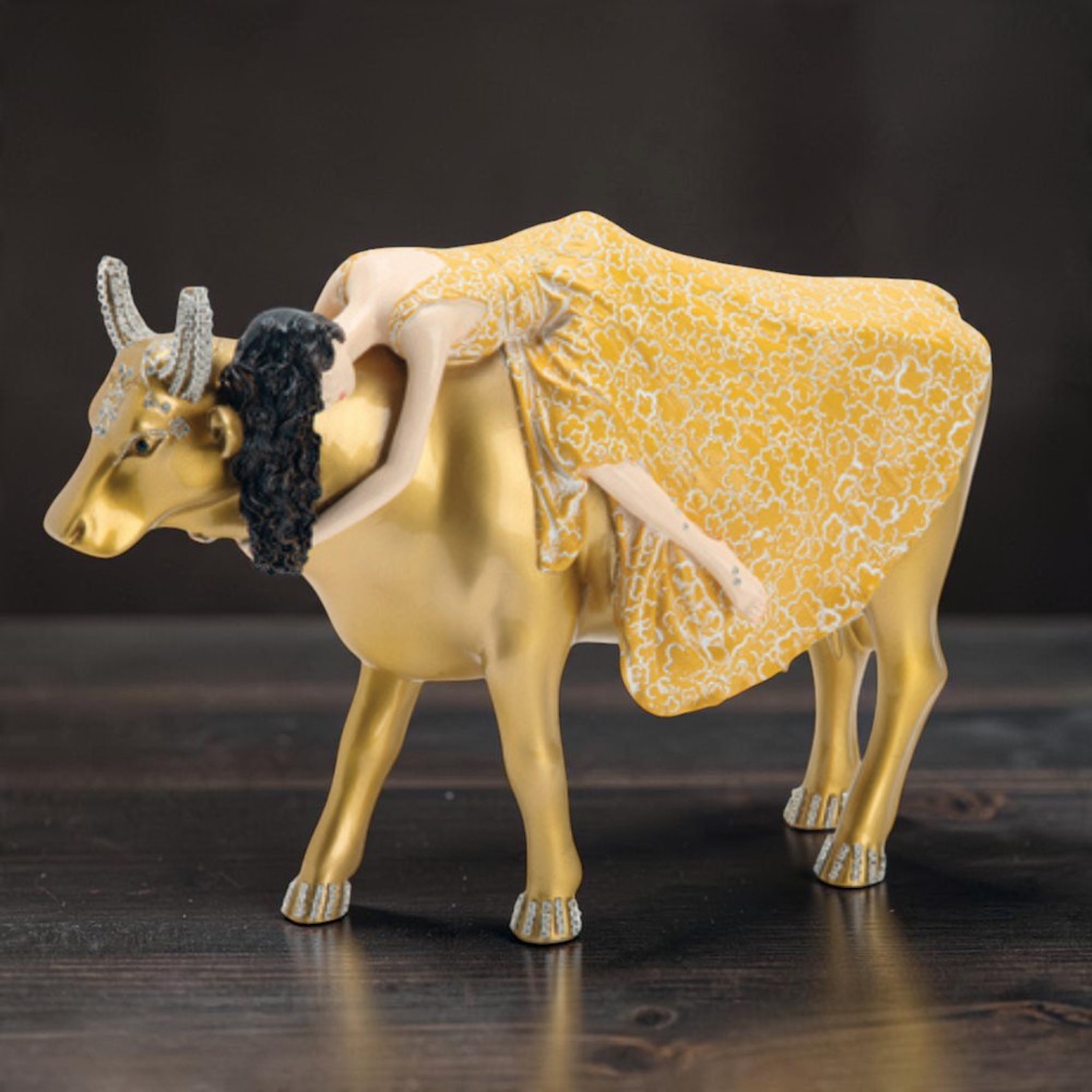 Колекційна статуетка CowParade «Tanrica» золота корова з декоративним орнаментом, Size L, 30×9×20 см