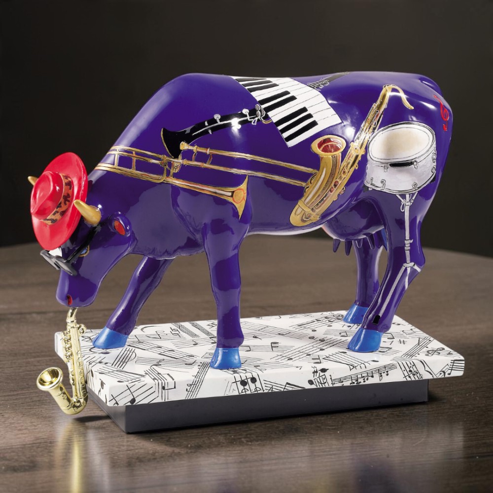 Колекційна статуетка CowParade «In the Mood» музична корова в стилі джаз, Size L, 30×9×20 см