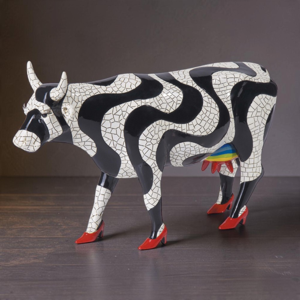 Колекційна статуетка CowParade «Paraiso Tropical» корова в червоних туфлях, Size L, 30×9×20 см