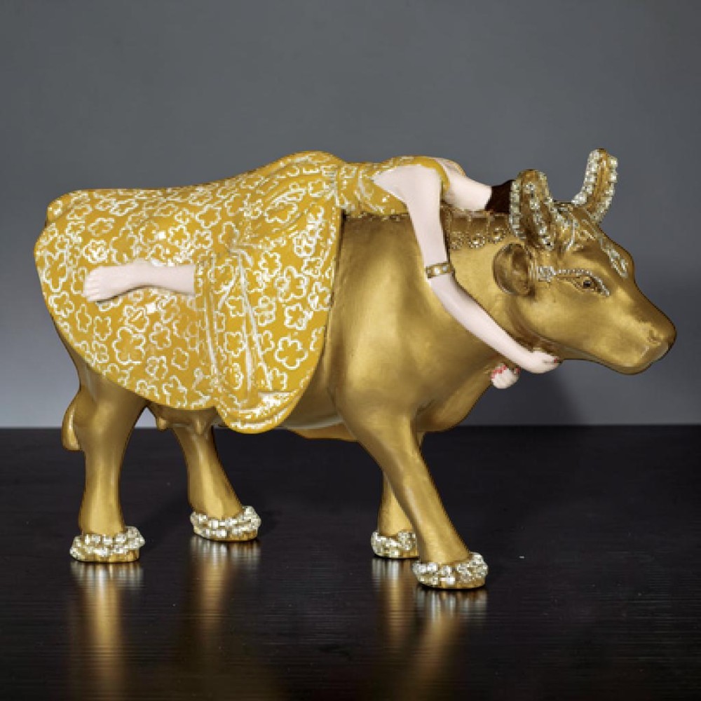 Колекційна статуетка CowParade «Tanrica» золота корова у східному стилі, Size M, 15×5×11 см