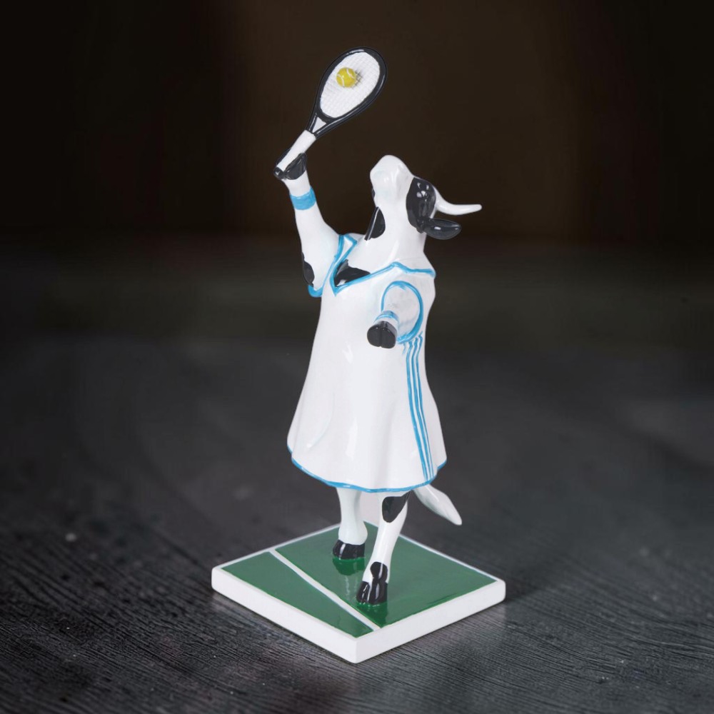 Колекційна статуетка CowParade «Tennis Cow» тенісна корова, Size M, 16×5×11 см