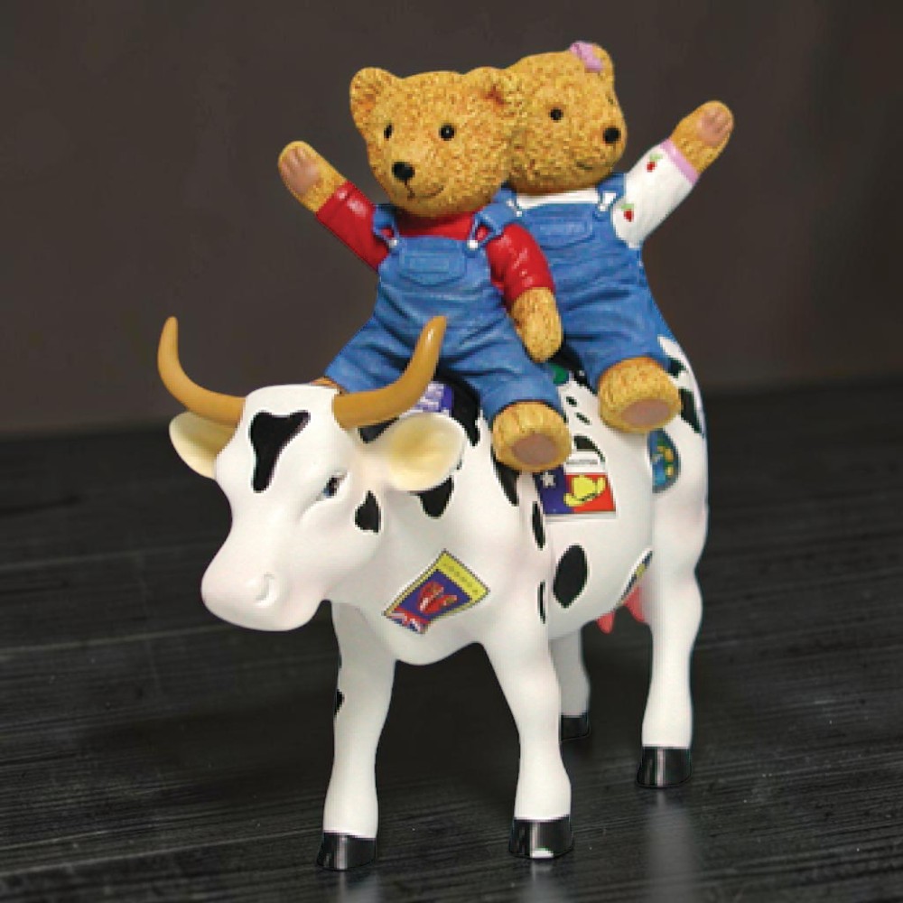 Колекційна статуетка CowParade «Teddy Bears on the Moove» з ведмедиками, Size M