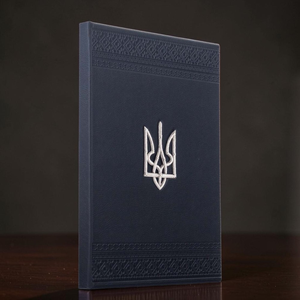 Подарункова папка для документів з Тризубом зі шкіри